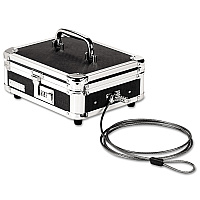 Vaultz Locking Cast Box with Tumbler Lock, 10 x 8.75 x 5, Plastic; Steel, Black and Chrome (IDEVZ01002)