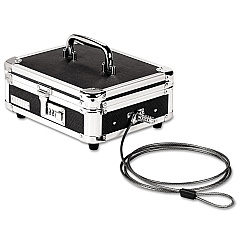Vaultz Locking Cast Box with Tumbler Lock, 10 x 8.75 x 5, Plastic; Steel, Black and Chrome (IDEVZ01002)