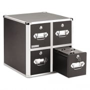 Vaultz Four-Drawer CD File Cabinet, Holds 660 Folders or 240 Slim/120 Standard Cases, Black (VZ01049)