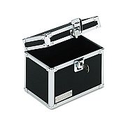 Vaultz Locking Index Card File with Flip Top, Holds 450 4 x 6 Cards, 7 x 5 x 5, Black (IDEVZ01171)