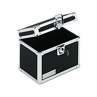Vaultz Locking Index Card File with Flip Top, Holds 450 4 x 6 Cards, 7 x 5 x 5, Black (IDEVZ01171)