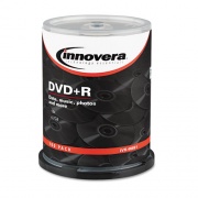 Innovera DVD+R Recordable Disc, 4.7 GB, 16x, Spindle, Silver, 100/Pack (46891)