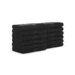 True Color Washcloth 12x12 Black, Pack Of 12 (P-WASH-BLACK)