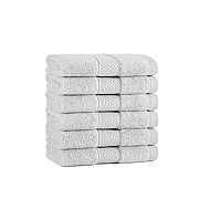 Aston & Arden Egyptian Cotton Washcloth 13x13 Light Grey, Pack Of 6 (P-EGYP-1313-LGY)