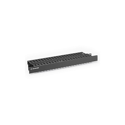 Black Box Rackmount Horizontal Finger Duct Cable Manager With Cover - 1u, 19", Double-sided, Black, Gsa, Taa (RMT105A)