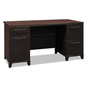 Bush Enterprise Collection Double Pedestal Desk, 60" x 28.63" x 29.75", Mocha Cherry, (Box 2 of 2) (2960MCA203)