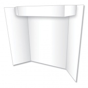 Eco Brites Two Cool Tri-Fold Poster Board, 24 x 36, White/White (27367B)