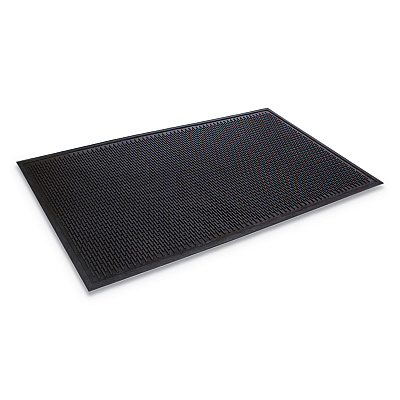 Crown-Tred Indoor/Outdoor Scraper Mat, Rubber, 35.5 x 59.5, Black (CWNTD0035BK)