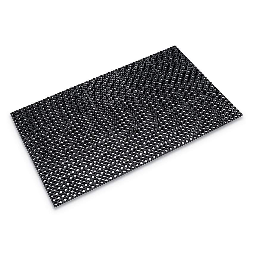 Crown Safewalk Heavy-Duty Anti-Fatigue Drainage Mat, General Purpose, 36 x 60, Black (CWNWSTF35BK)