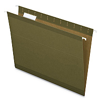 Earthwise by Pendaflex 100% Recycled Colored Hanging File Folders, Printable Inserts, Letter Size, 1/5-Cut Tabs, Green, 25/BX (PFXRCY415215SGR)