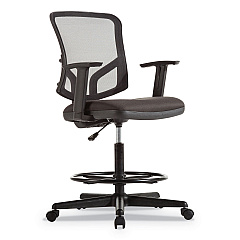 Alera Everyday Task Stool, Fabric Seat, Mesh Back, Supports Up to 275 lb, 20.9" to 29.6" Seat Height, Black (ALETE4617)