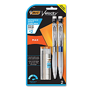 BIC Velocity Max Pencil, 0.5 mm, HB (#2), Black Lead, Gray Barrel, 2/Pack (BICMPMX5P21)