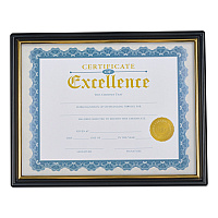 Universal Document Frames, Plastic, 8.5 x 10 Insert, Black/Gold, 3/Pack (UNV76847)
