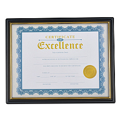 Universal Document Frames, Plastic, 8.5 x 10 Insert, Black/Gold, 3/Pack (UNV76847)