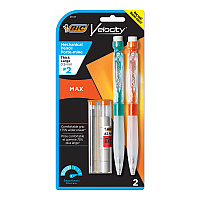 BIC Velocity Max Pencil, 0.9 mm, HB (#2), Black Lead, Assorted Barrel Colors, 2/Pack (BICMPMX9P21)