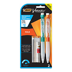 BIC Velocity Max Pencil, 0.9 mm, HB (#2), Black Lead, Assorted Barrel Colors, 2/Pack (BICMPMX9P21)