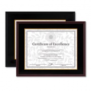 DAX Hardwood Document/Certificate Frame w/Mat, 11 x 14, 8.5 x 11, Black (1511TB)
