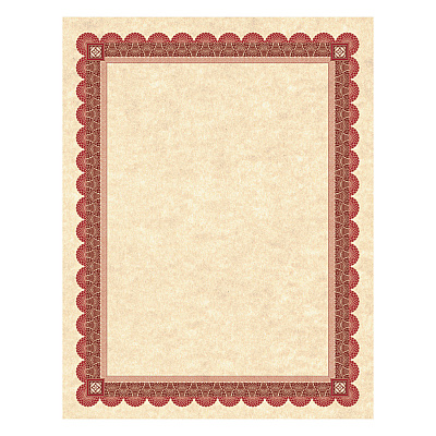 Southworth Parchment Certificates, Academic, 8.5 x 11, Copper with Red/Brown Border, 25/Pack (SOUCT5R)
