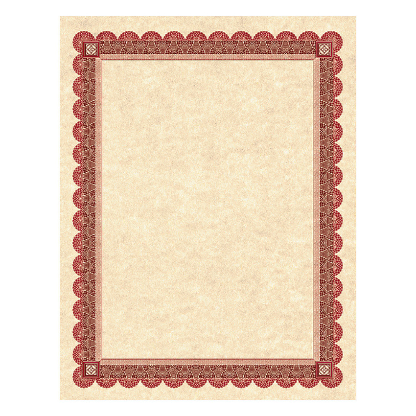 Southworth Parchment Certificates, Academic, 8.5 x 11, Copper with Red/Brown Border, 25/Pack (SOUCT5R)