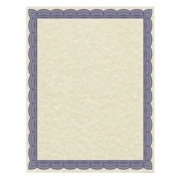 Southworth Parchment Certificates, Traditional, 8.5 x 11, Ivory with Blue Border, 50/Pack (91342)