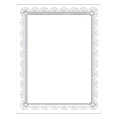 Southworth Premium Certificates, 8.5 x 11, White/Silver with Spiro Silver Foil Border,15/Pack (SOUCTP2W)