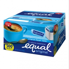 Equal Zero Calorie Sweetener, 0.035 oz Packets, 500/Box (20008699)