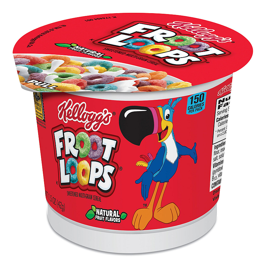 Kellogg's Froot Loops Breakfast Cereal, Single-Serve 1.5 oz Cup, 6/Box (KEB01246)