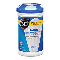Sani Professional Hands Instant Sanitizing Wipes, 7.5 x 5, 300/Canister, 6/Carton (NICP92084CT)