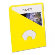 Pendaflex Slash Pocket Project Folders, 3-Hole Punched, Straight Tab, Letter Size, Yellow, 25/Pack (32909)