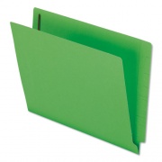 Pendaflex Colored Reinforced End Tab Fastener Folders, 0.75" Expansion, 2 Fasteners, Letter Size, Green Exterior, 50/Box (H10U13GR)