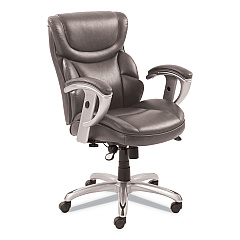 SertaPedic Emerson Task Chair, Supports Up to 300 lb, 18.75" to 21.75" Seat Height, Gray Seat/Back, Silver Base (SRJ49711GRY)