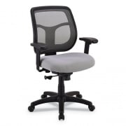 Eurotech Apollo Mid-Back Mesh Chair, 18.1" to 21.7" Seat Height, Silver Seat, Silver Back, Black Base (MT9400SR)