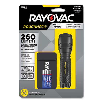 Rayovac LED Aluminum Flashlight, 3 AAA Batteries (Included), Black (RAYRN3AAABXT)