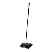 Rubbermaid Commercial Dual Action Sweeper, 44" Steel/Plastic Handle, Black/Yellow (RCP421388BLA)