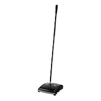 Rubbermaid Commercial Dual Action Sweeper, 44" Steel/Plastic Handle, Black/Yellow (RCP421388BLA)