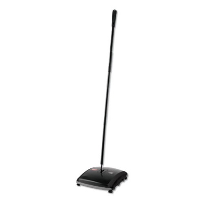 Rubbermaid Commercial Dual Action Sweeper, 44" Steel/Plastic Handle, Black/Yellow (421388BLA)
