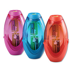 Bostitch Twist-n-Sharp Pencil Sharpener, Two-Hole, 3.91 x 1.5 x 5.88, Randomly Assorted Colors, 6/Pack (BOSPS2ASSTPK)