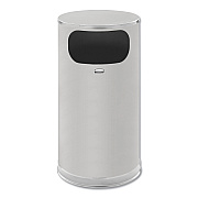 Rubbermaid Commercial European and Metallic Series Waste Receptacle with Large Side Opening, 12 gal, Steel, Satin Stainless (RCPSO16SSSGL)