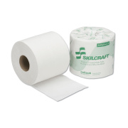 AbilityOne 8540016308729, SKILCRAFT Toilet Tissue, Septic Safe, 2-Ply, White, 500/Roll, 96 Roll/Box