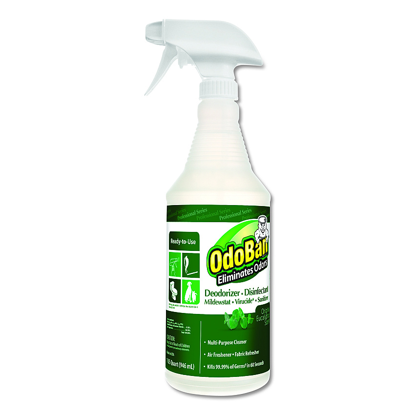 OdoBan RTU Odor Eliminator and Disinfectant,  Eucalyptus Scent, 32 oz Spray Bottle (ODO910062QC12)