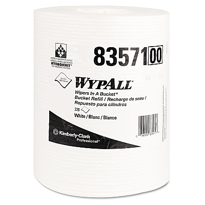 WypAll X70 Wipers in a Bucket Refills, No Bucket, 13 x 10, White, 220/Rolls, 3 Rolls/Carton (KCC83571)