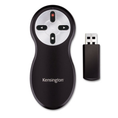Kensington WIRELESS PRESENTER WITH RED LASER, 65 FT. RANGE, BLACK/SILVER (33374)