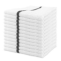 Qwick Wick Bar Mop Towel 30oz Black Stripe, Pack Of 12 (P-N030-W65BLK-5DZ)