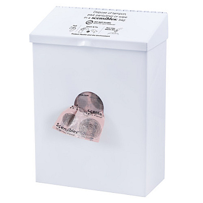 HOSPECO Combination Receptacle Dispenser, White Metal, 11"x8"x4", 1 Each, 10/cs (CDWM)
