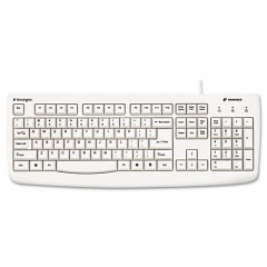 Kensington Pro Fit USB Washable Keyboard, 104 Keys, White (64406)