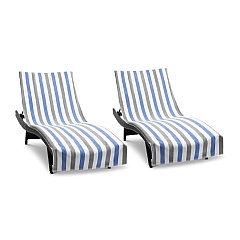 Cabo Cabana Chaise Cover 30x85 Grey/navy, Pack Of 2 (P-CC-CC-GY/NV)