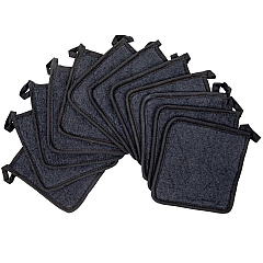 Cooks Linen Pot Holder 7x7 Black, Pack Of 12 (PNP-POT-BLACK)