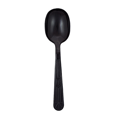 Heavy Weight Polystyrene Unwrapped Soup Spoon, Black (1000 Per Case), Case Of 1000 (CPSHWSSBKE1)