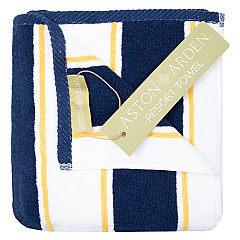 Aston & Arden Pinstripe Beach Towel 35x70 Navy/yellow, 1 Each (PNP-BT-PINSTR-25NY)