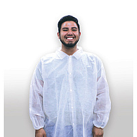 Pharma-coat Lab Coat Polypro Ew Np Snap Front White, Case Of 30 (PCOAT797-5XL)